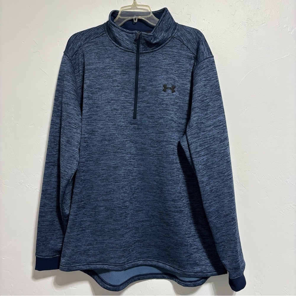 Under Armour Pullover 1/4 Quarter Zip Blue Sweatshirt Jacket XXL Men's 2XL Loose